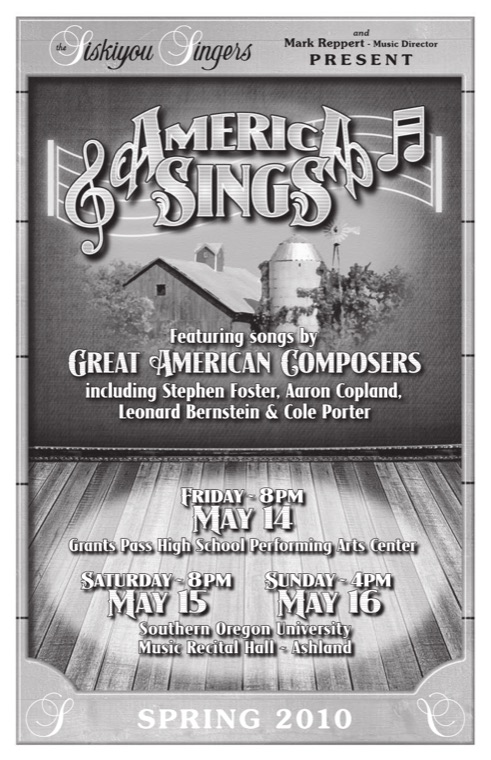 Concert program cover — America Sings, Spring 2010