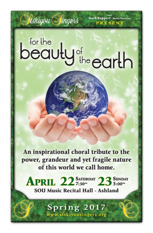 Concert program cover — For the Beauty of the Earth, April 22 and 23, 2017