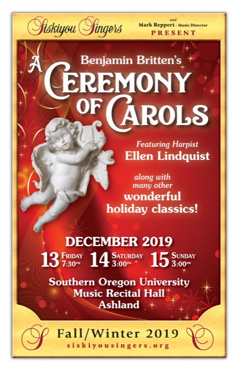 Concert program cover — A Ceremony of Carols, December 13, 14, and 15, 2019