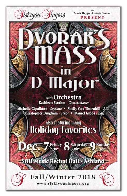 Concert program cover — Dvořák’s Mass in D Major, December 7, 8, and 9, 2018