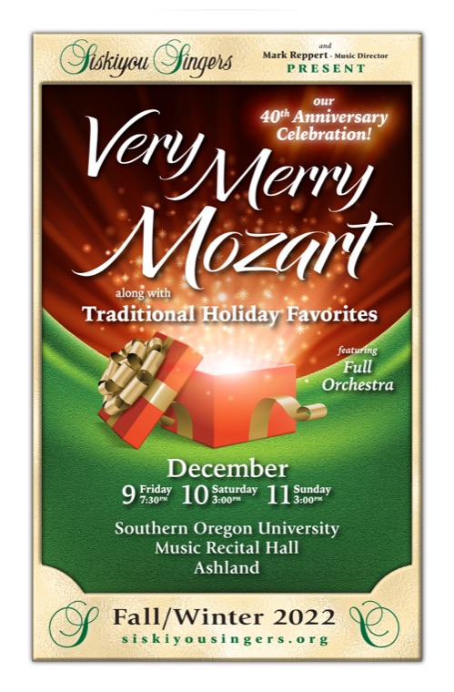 Concert program cover — Very Merry Mozart — 40th Anniversary, December 9, 10, and 11, 2022
